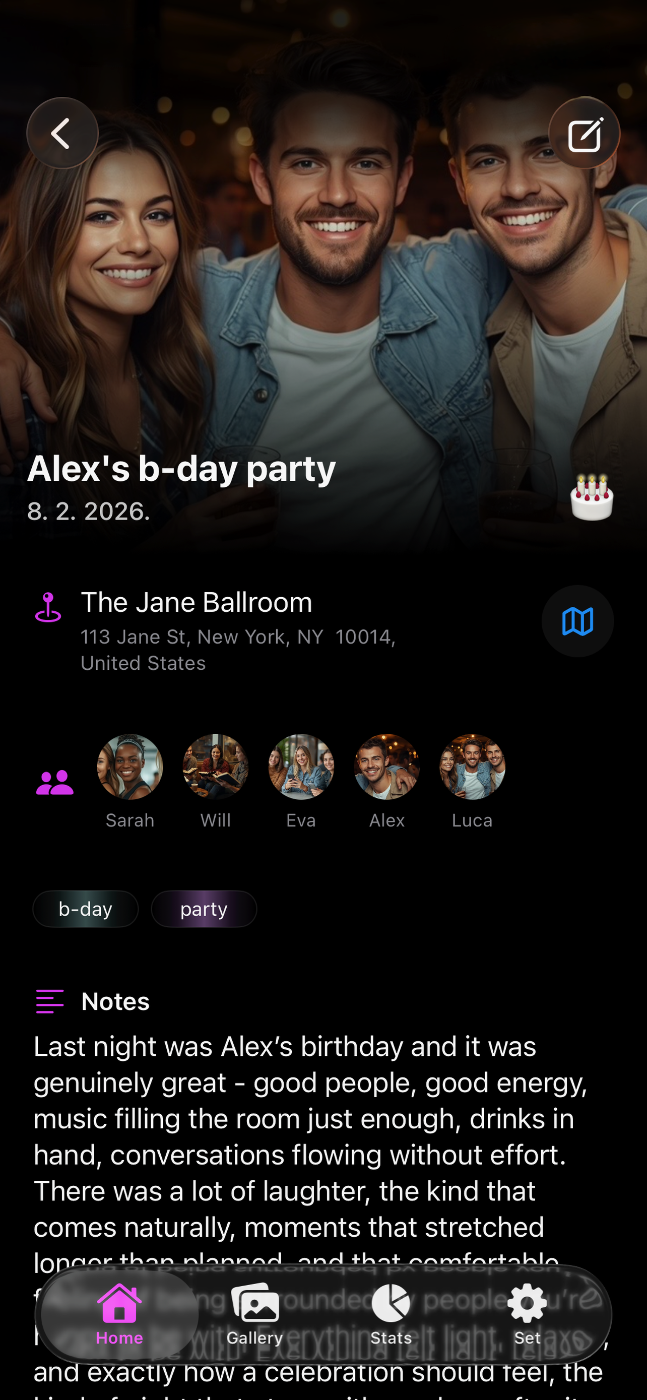 Meetup detail screen