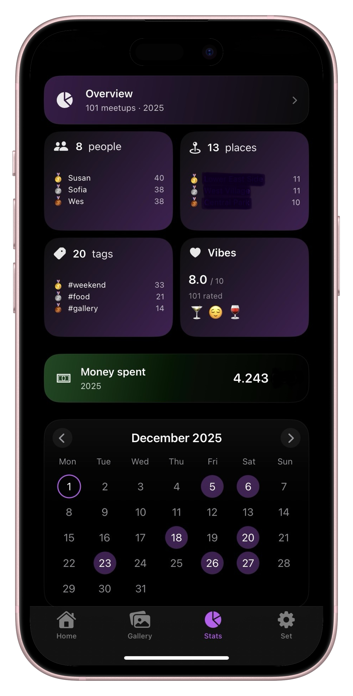 Vibe and mood tracking